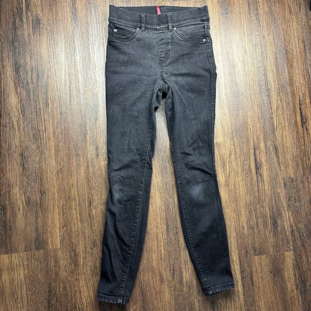 Spanx Skinny Pull On Ankle Jeans Faded Black Women’s Size Extra Small